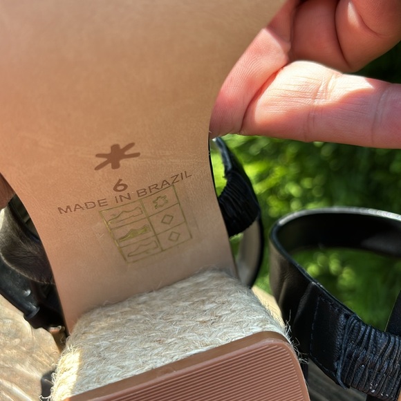 Splendid Keeva Sandal. Black Espadrille Block Heel. Leather. - Picture 8 of 9